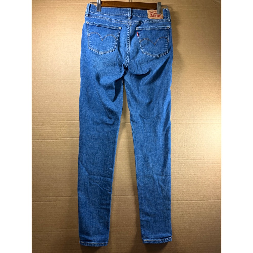 Levis 710 Super Skinny Jeans Womens 28 Blue Denim Mid Rise Stretch W28 L30 - Picture 2 of 8